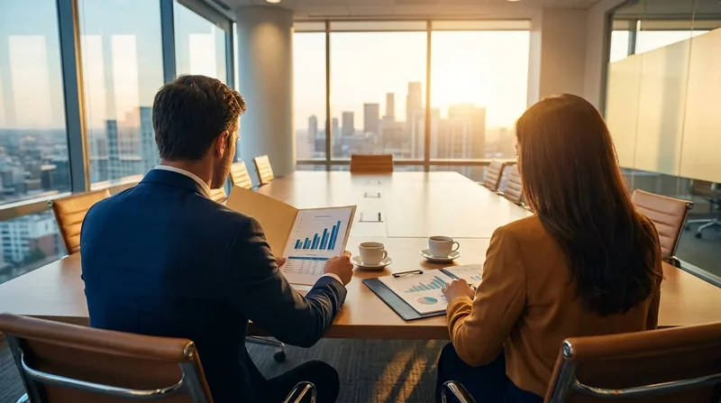 Advisors reviewing growth charts at a conference table, Ohio EDGE Certification and State Contracting for Small and Minority-Owned Businesses
